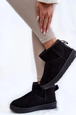 Sale Big Star Shoes Damskie Ocieplane Śniegowce Big Star KK274288 Czarne Czarny