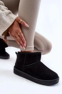 Sale Big Star Shoes Damskie Ocieplane Śniegowce Big Star KK274288 Czarne Czarny