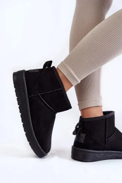 Sale Big Star Shoes Damskie Ocieplane Śniegowce Big Star KK274288 Czarne Czarny