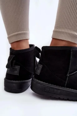Sale Big Star Shoes Damskie Ocieplane Śniegowce Big Star KK274288 Czarne Czarny