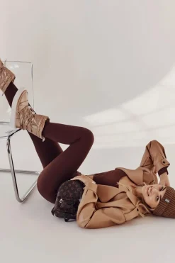 Sale Big Star Shoes Damskie Ocieplane Śniegowce Big Star KK274194 Beżowe Beżowy