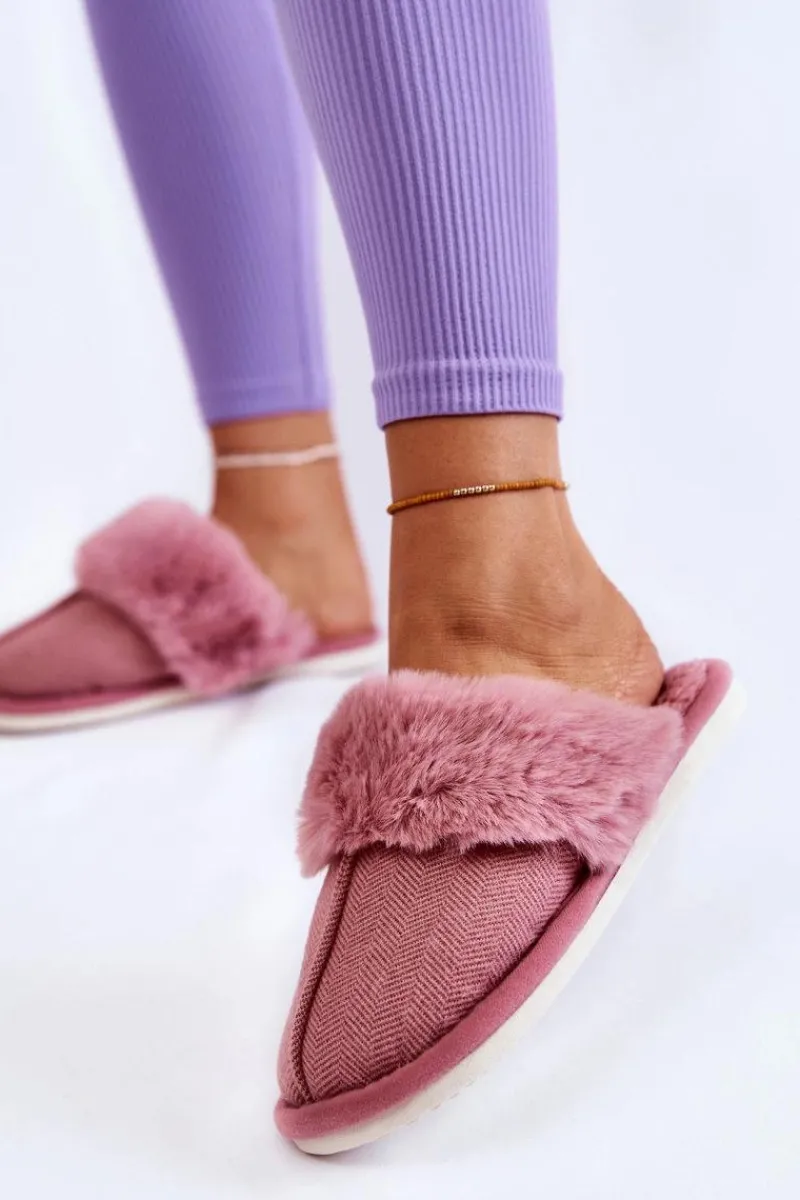 New Boto Damskie Ocieplane Papcie Z Futerkiem Ciemnoróżowe Franco Różowy