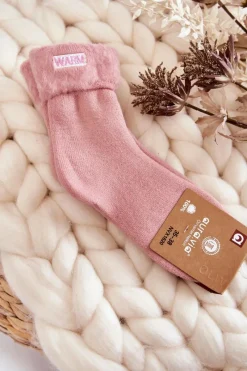 Clearance Aura.via Damskie Ocieplane Skarpetki Różowe Warm