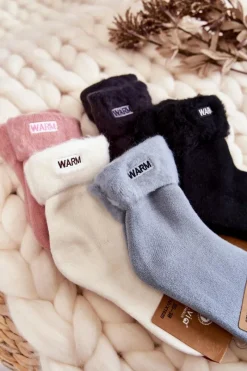 Best Aura.via Damskie Ocieplane Skarpetki Białe Warm