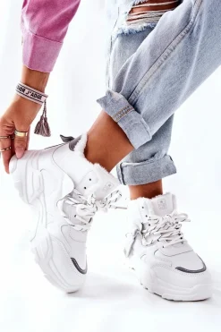 Śniegowce Damskie|Sneakersy Damskie>Evento Damskie Ocieplane Sneakersy Śniegowce Białe Kaphia