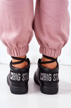 Hot Big Star Shoes Damskie Ocieplane Sportowe Buty Big Star EE274351 Czarne