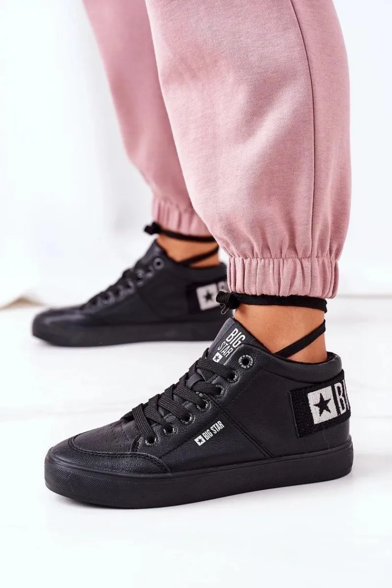 Hot Big Star Shoes Damskie Ocieplane Sportowe Buty Big Star EE274351 Czarne