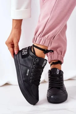 Hot Big Star Shoes Damskie Ocieplane Sportowe Buty Big Star EE274351 Czarne