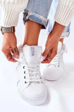 Trampki Ocieplane|Trampki Damskie Big Star></noscript>Big Star Shoes Damskie Ocieplane Trampki BIG STAR II274156 Białe