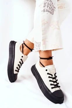 Trampki Ocieplane|Trampki Damskie Niskie>GOE Damskie Ocieplane Trampki II2N4036 Białe