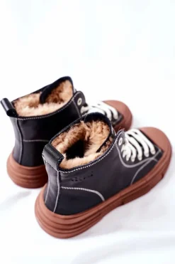 Online Damskie Ocieplane Trampki Wysokie II2N4033 Czarne Damskie Trampki Ocieplane|Trampki Damskie Wysokie