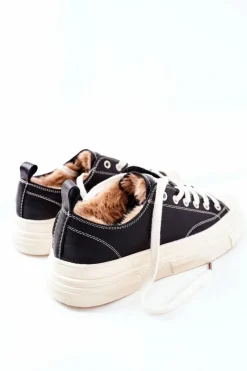 Clearance GOE Damskie Ocieplane Trampki II2N4035 Czarne