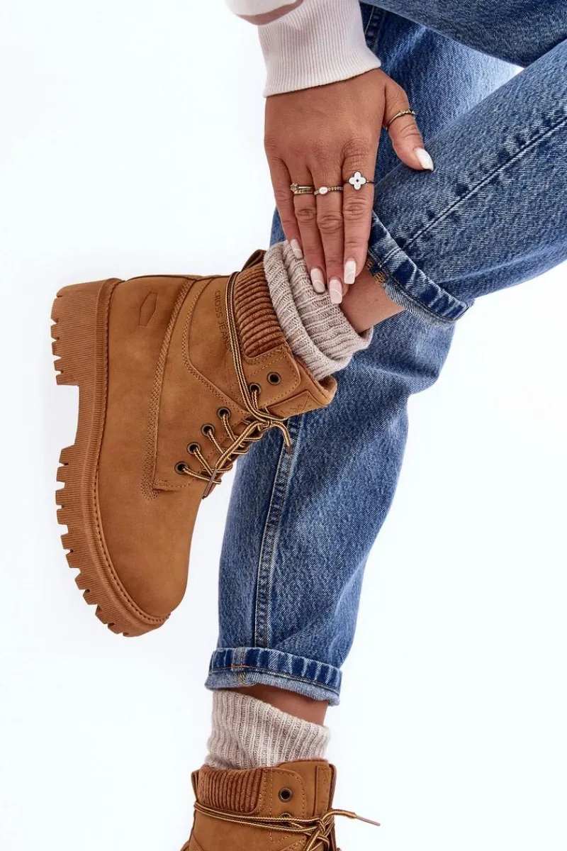 Botki Ocieplane|Damskie Trapery>Cross Jeans Damskie Ocieplane Trapery Camel MM2R4011C Brązowy