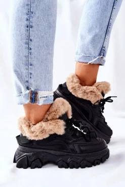 Clearance Damskie Ocieplane Trapery Czarne Limerick Damskie Botki Sznurowane|Czarne Botki