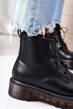 Hot Big Star Shoes Damskie Ocieplane Workery Big Star II274110 Czarne