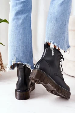 Hot Big Star Shoes Damskie Ocieplane Workery Big Star II274110 Czarne