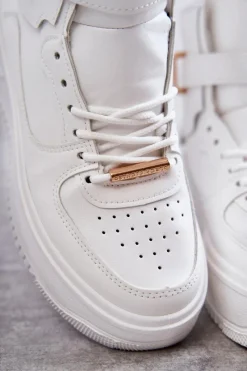 Boto Damskie Ocieplane Wysokie Buty Sportowe Białe Lexa