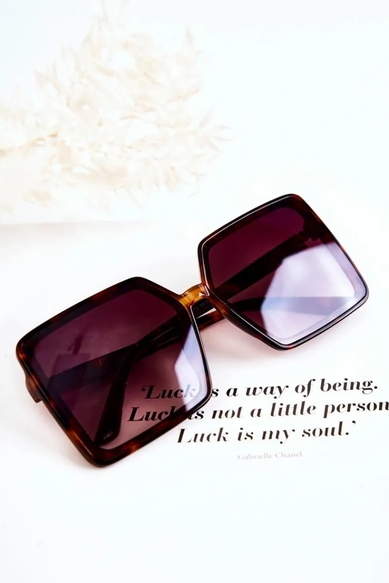 Clearance Damskie Okulary Kwadratowe Marmurkowe V130032 Brązowe Okulary