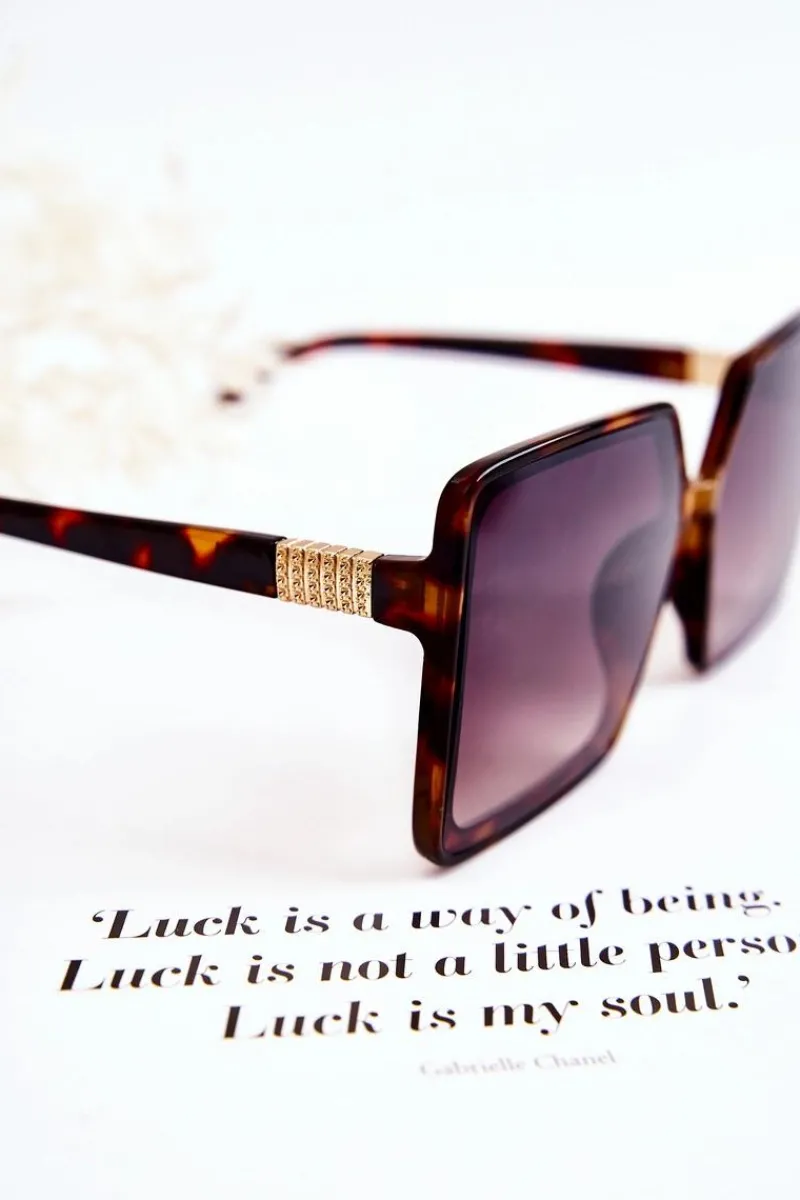 Clearance Damskie Okulary Kwadratowe Marmurkowe V130032 Brązowe Okulary