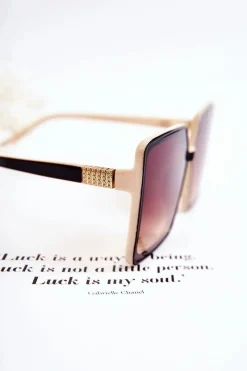 Best Boto Damskie Okulary Kwadratowe V130032 Czarno-Beżowe