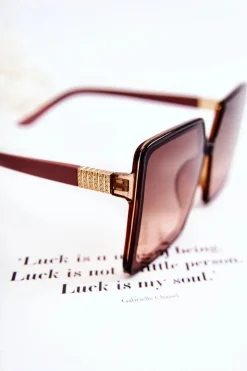 Online Boto Damskie Okulary Kwadratowe V130032 Brązowo-Fioletowe