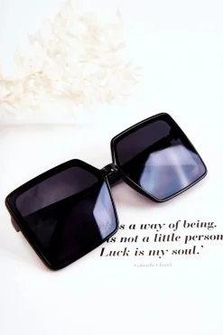 Sale Damskie Okulary Kwadratowe V130032 Czarno-Złote Okulary