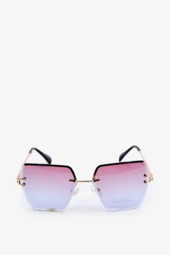 Okulary>PRIUS Damskie Okulary Przeciwsłoneczne Z Cieniowanymi Szkiełkami UV400 Złoto-Różowe