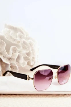 New PRIUS Damskie Okulary Przeciwsłoneczne UV400 Czarno-Złote