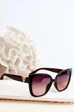 New Damskie Okulary Przeciwsłoneczne Bordowe Okulary