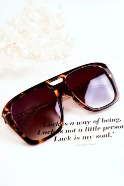 Okulary>Boto Damskie Okulary Przeciwsłoneczne Aviatory Marmurkowe V120013 Brązowe