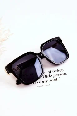 Okulary>Boto Damskie Okulary Przeciwsłoneczne V120026 Czarno-Złote