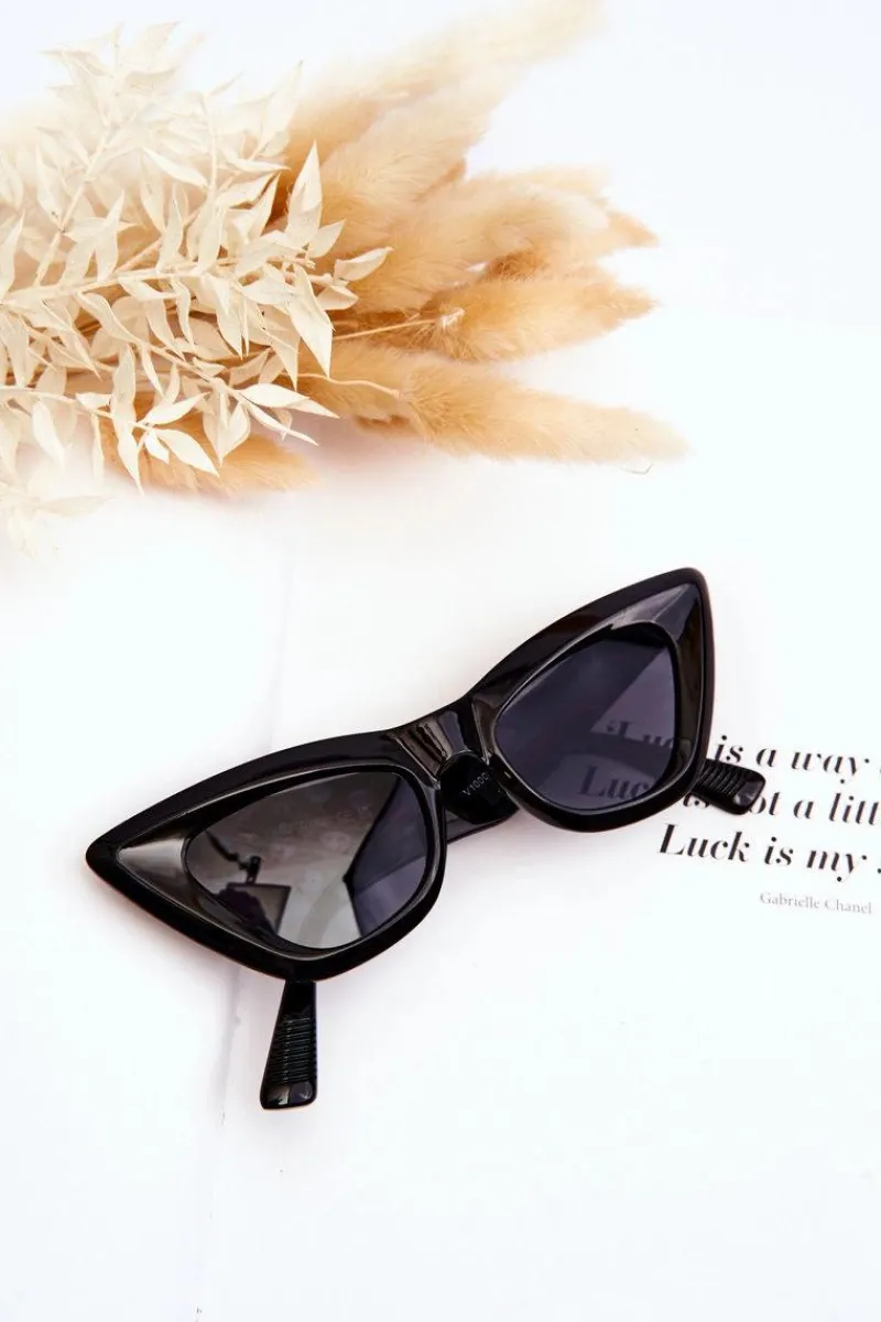 Hot Damskie Okulary Przeciwsłoneczne Kocie Oko V100045 Czarne Okulary