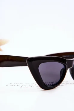 Hot Damskie Okulary Przeciwsłoneczne Kocie Oko V100045 Czarne Okulary