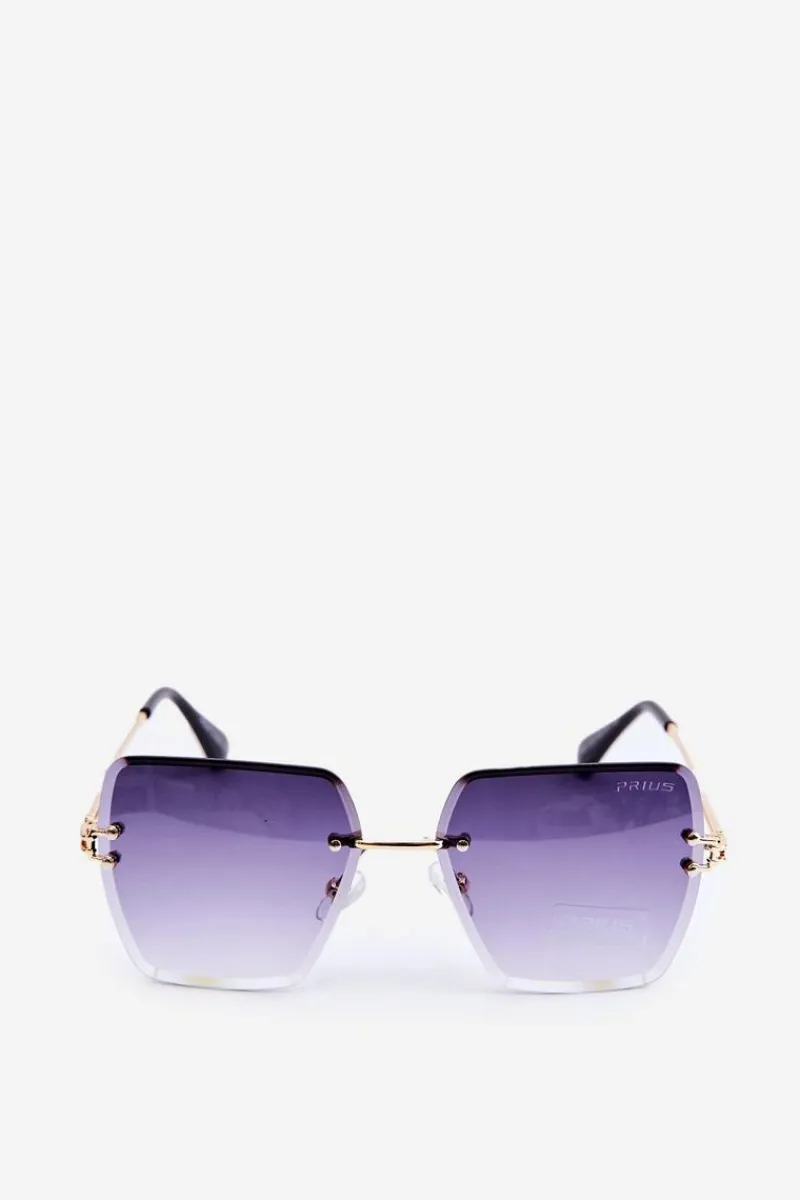 Discount PRIUS Damskie Okulary Przeciwsłoneczne Z Cieniowanymi Szkiełkami UV400 Złoto-Czarne
