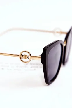 Outlet Damskie Okulary Przeciwsłoneczne Kocie Oczy M2351 Czarno-Złote Okulary