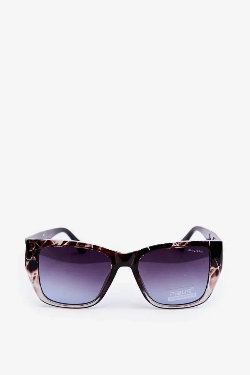 Hot Boto Damskie Okulary Przeciwsłoneczne Z Ozdobnymi Detalami UV400 Brązowe