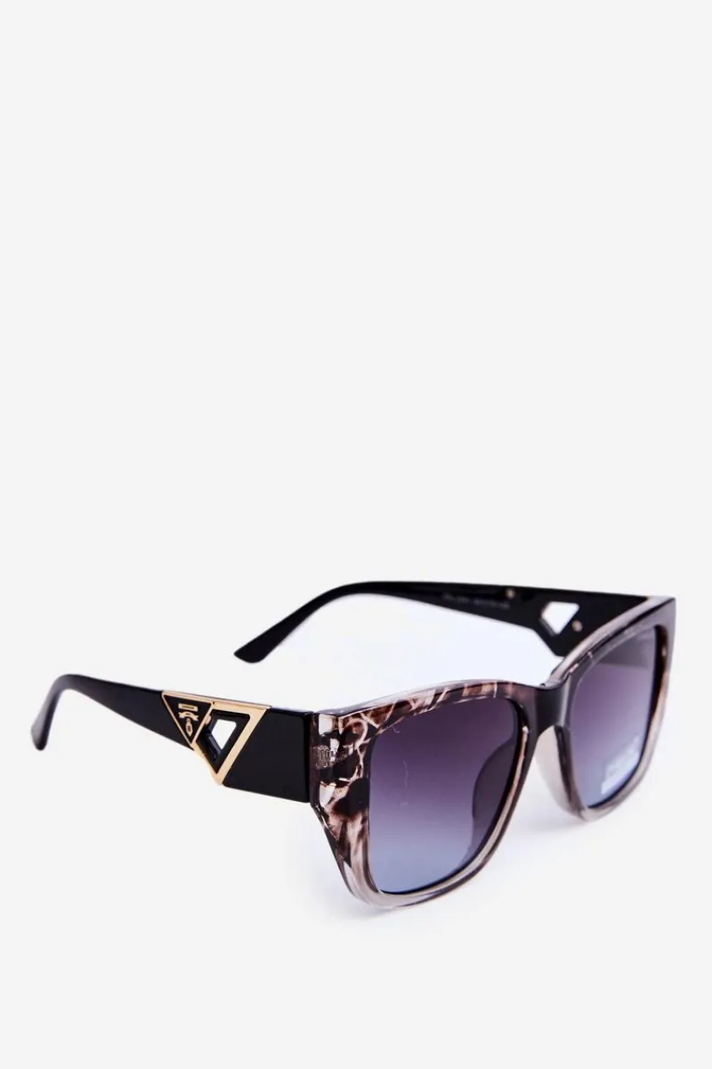 Hot Boto Damskie Okulary Przeciwsłoneczne Z Ozdobnymi Detalami UV400 Brązowe