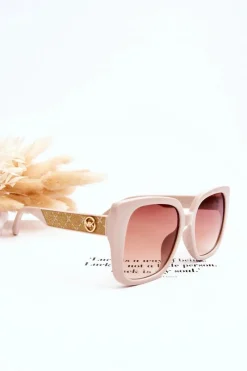 Okulary>Boto Damskie Okulary Przeciwsłoneczne Z Brokatem M2354 Beżowe