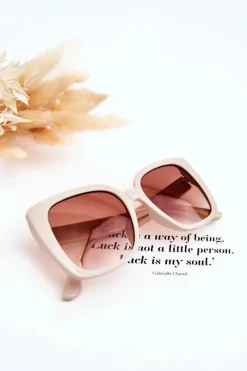 Okulary>Boto Damskie Okulary Przeciwsłoneczne Z Brokatem M2354 Beżowe