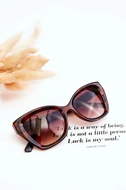 Okulary>Boto Damskie Okulary Przeciwsłoneczne Z Napisami M2404 Marmurkowe Czarno-Brązowe