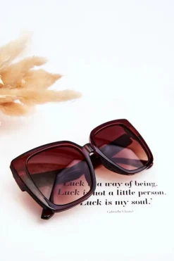 Outlet Boto Damskie Okulary Przeciwsłoneczne Z Brokatem M2354 Brązowe