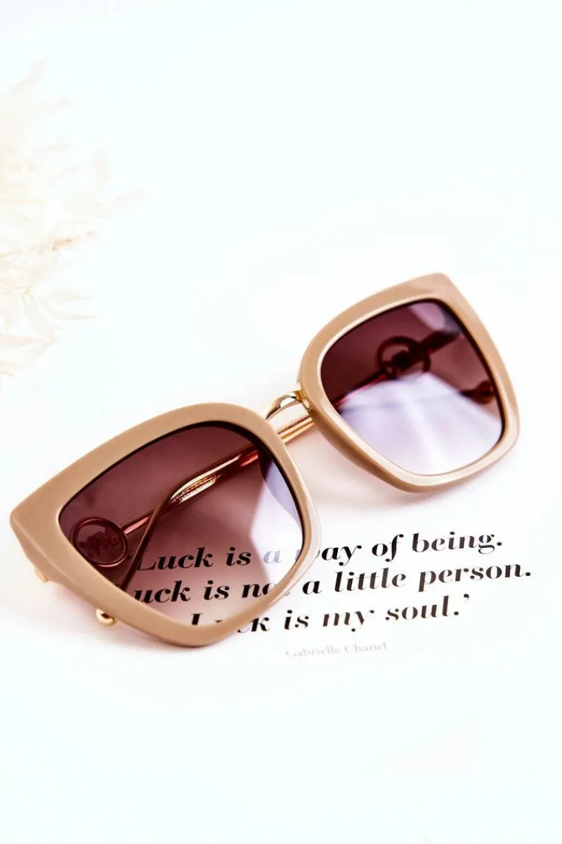 Online Damskie Okulary Przeciwsłoneczne Kocie Oczy M2351 Beżowe Okulary