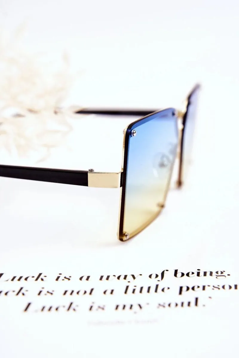 Best Boto Damskie Okulary Przeciwsłoneczne Ombre V180004 Niebiesko-Żółte