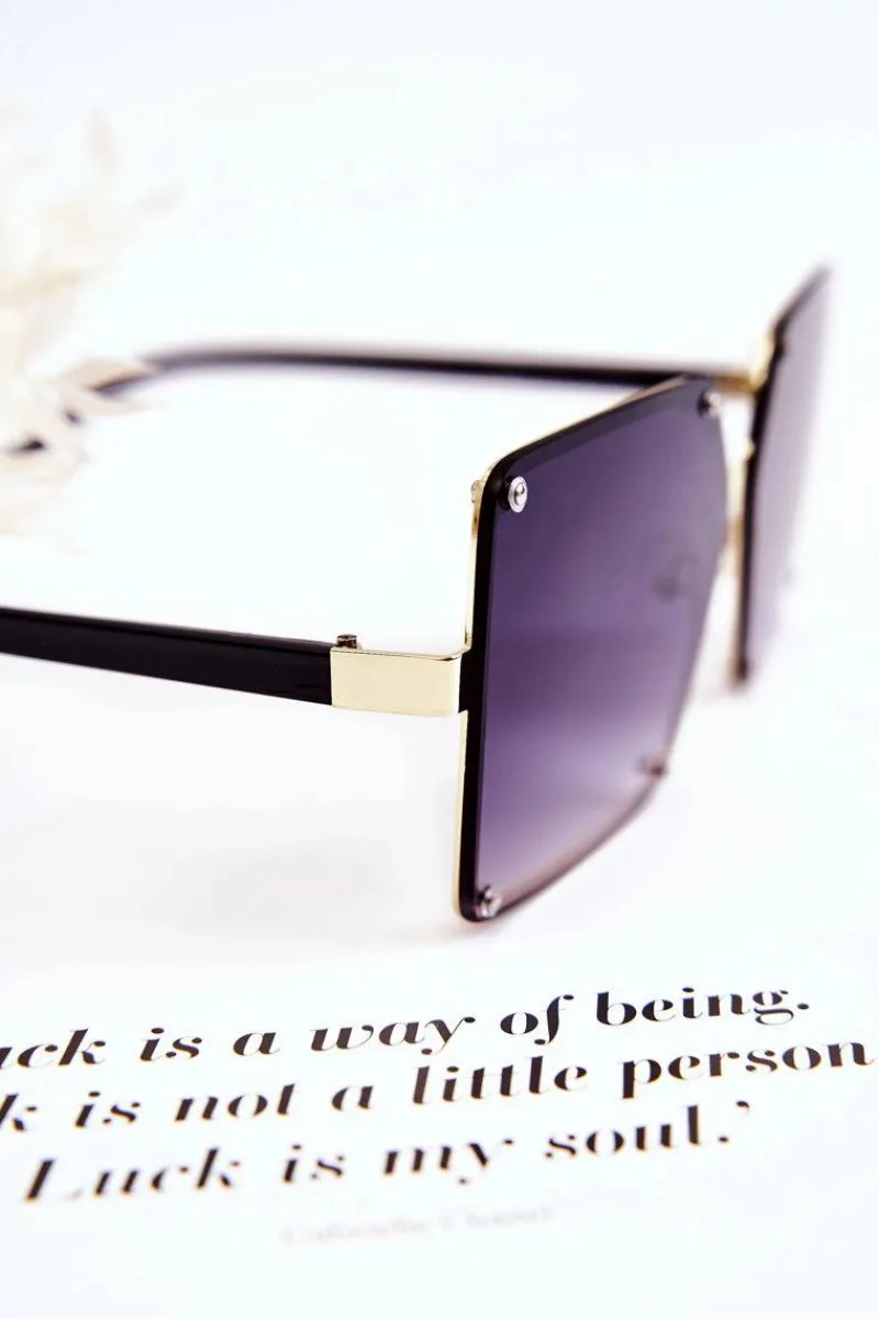 New Damskie Okulary Przeciwsłoneczne Ombre V180004 Czarne Okulary
