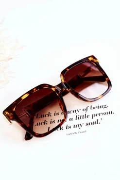 New Damskie Okulary Przeciwsłoneczne Marmurkowe V120026 Brązowe Okulary