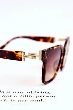 New Damskie Okulary Przeciwsłoneczne Marmurkowe V120026 Brązowe Okulary