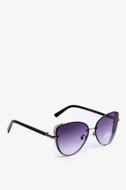 Okulary></noscript>PRIUS Damskie Okulary Przeciwsłoneczne Z Brokatowymi Wstawkami UV400 Czarne