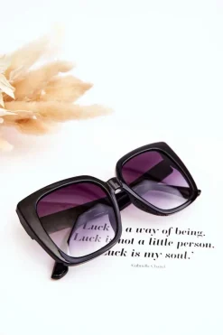 Okulary>Boto Damskie Okulary Przeciwsłoneczne Z Brokatem M2354 Czarne