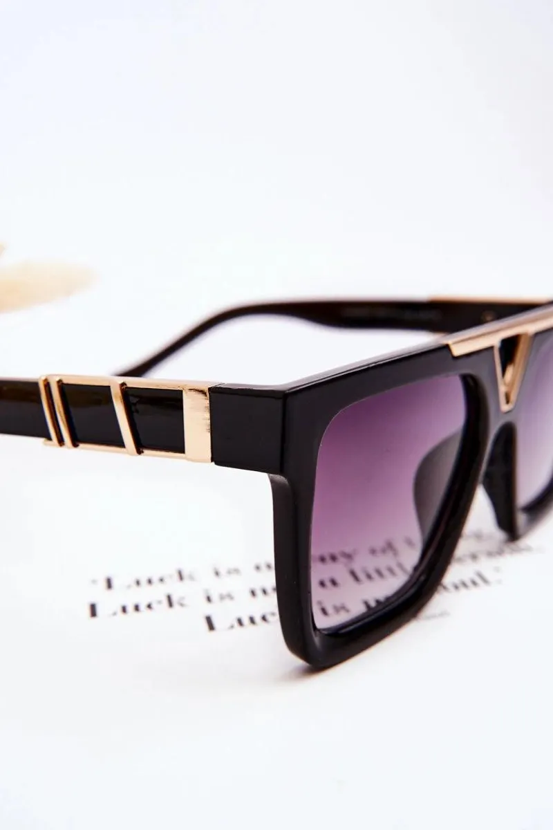 Okulary>Boto Damskie Okulary Przeciwsłoneczne V130037 Czarne Gradient Fioletowy