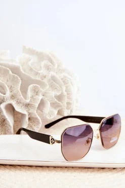 Okulary>PRIUS Damskie Okulary Przeciwsłoneczne UV400 Ciemnobrązowe